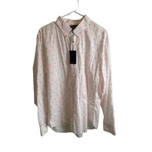 Bonobos Slim Fit Men's Geometric Pink Square White Button Up Dress Shirt Size XL